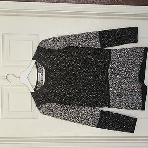 Calvin Klein XS Black and White Boucle Sweater